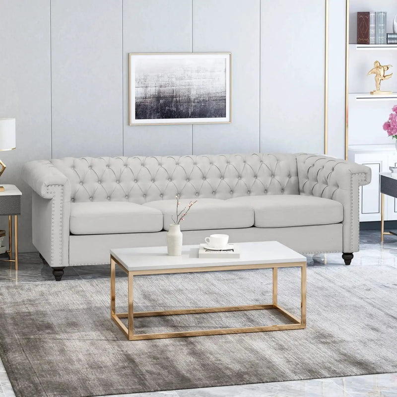 Chesterfield Style 3 Seater Sofa With Deep Button Tufting by HouseOfZazla
