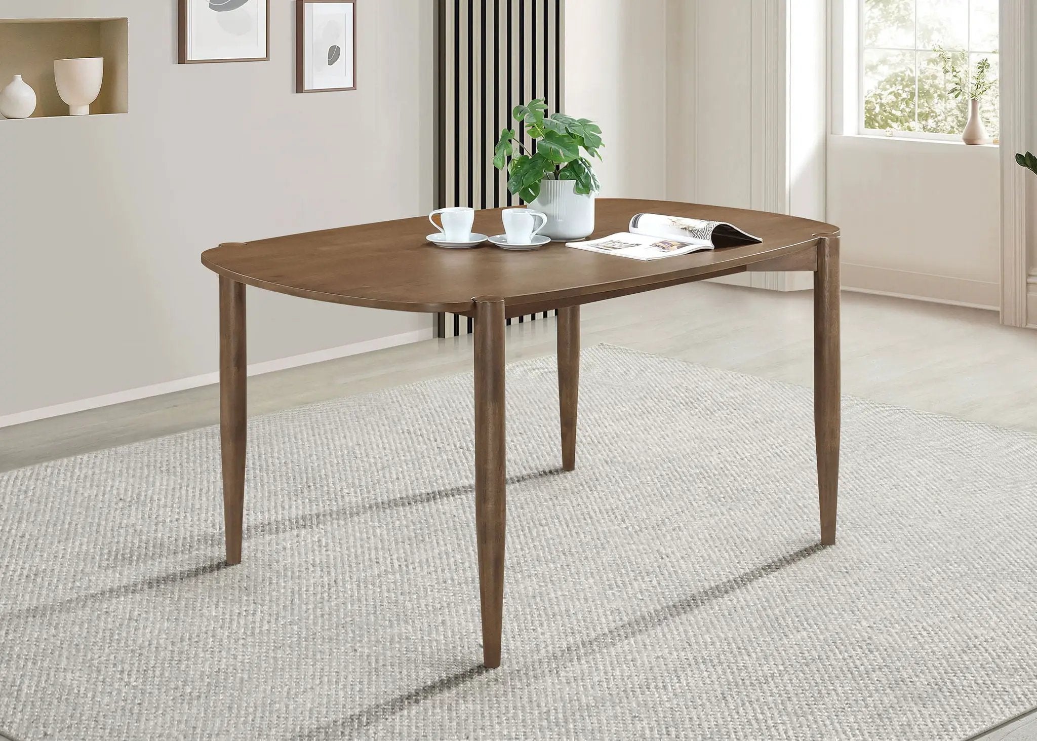 Dortch Oval 63-inch Solid Wood Dining Table Walnut by Unique Piece Furniture