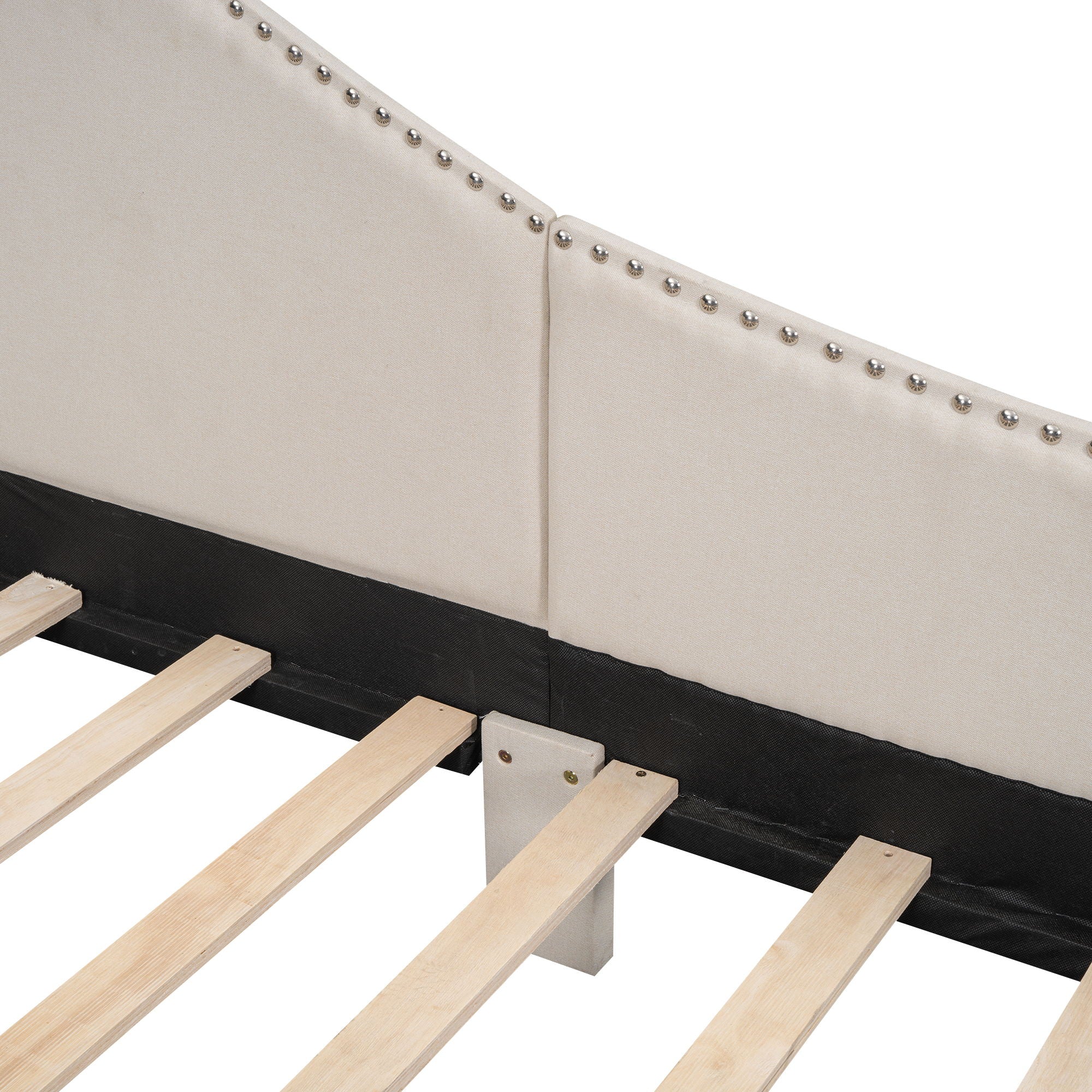 Upholstered Daybed With Headboard And Armrest, Support Legs by HouseOfZazla