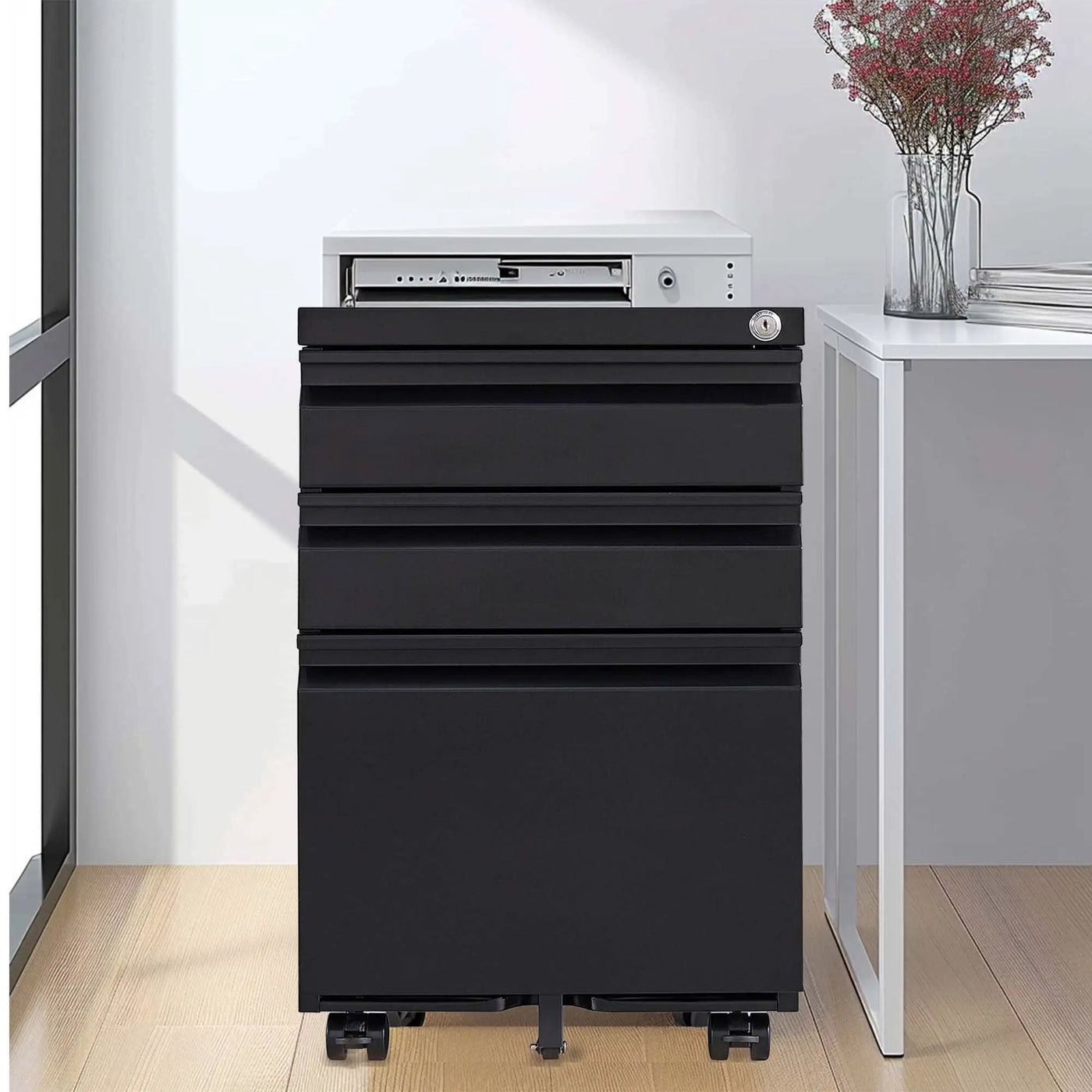 Metal Drawer Mobile File Cabinet With Lock For Home Office Organizer by HouseOfZazla