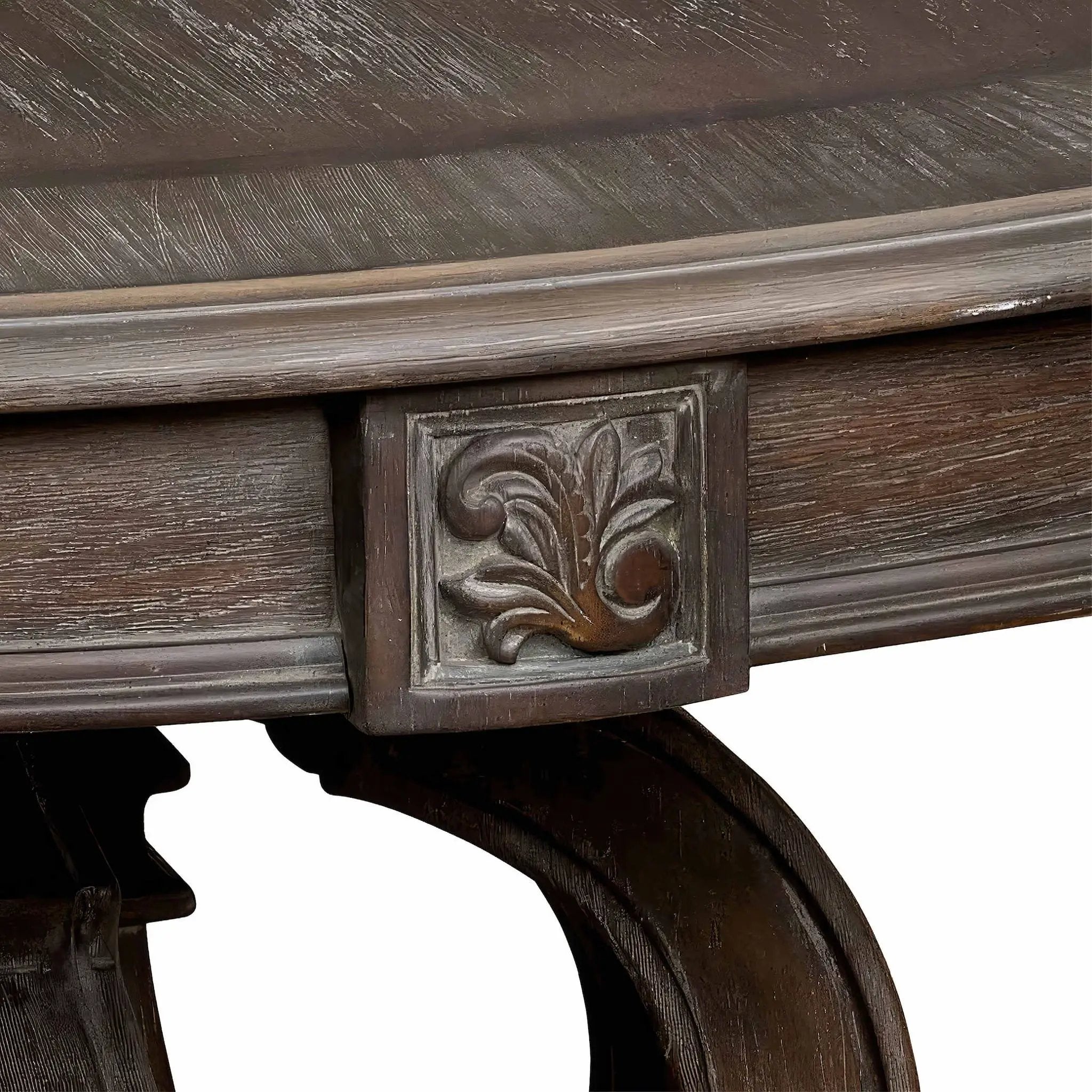 Round Dining Table With Pedestal Base - Natural / Rustic by Unique Piece Furniture
