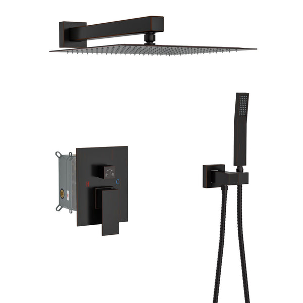 Dual Shower Head 10" Wall Mounted Square Shower System