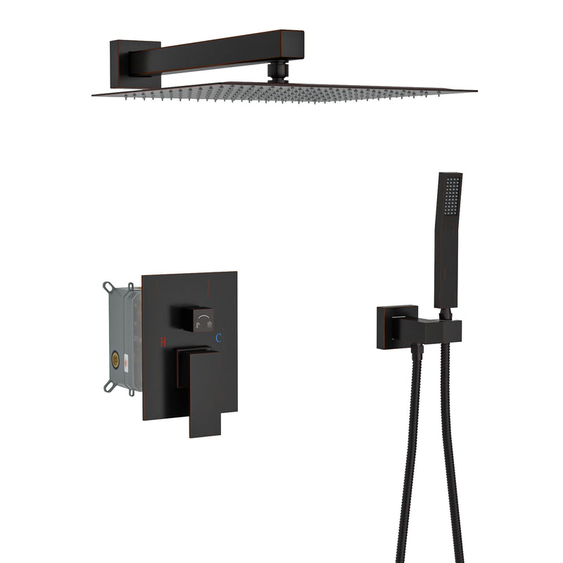 Dual Shower Head 10" Wall Mounted Square Shower System by HouseOfZazla