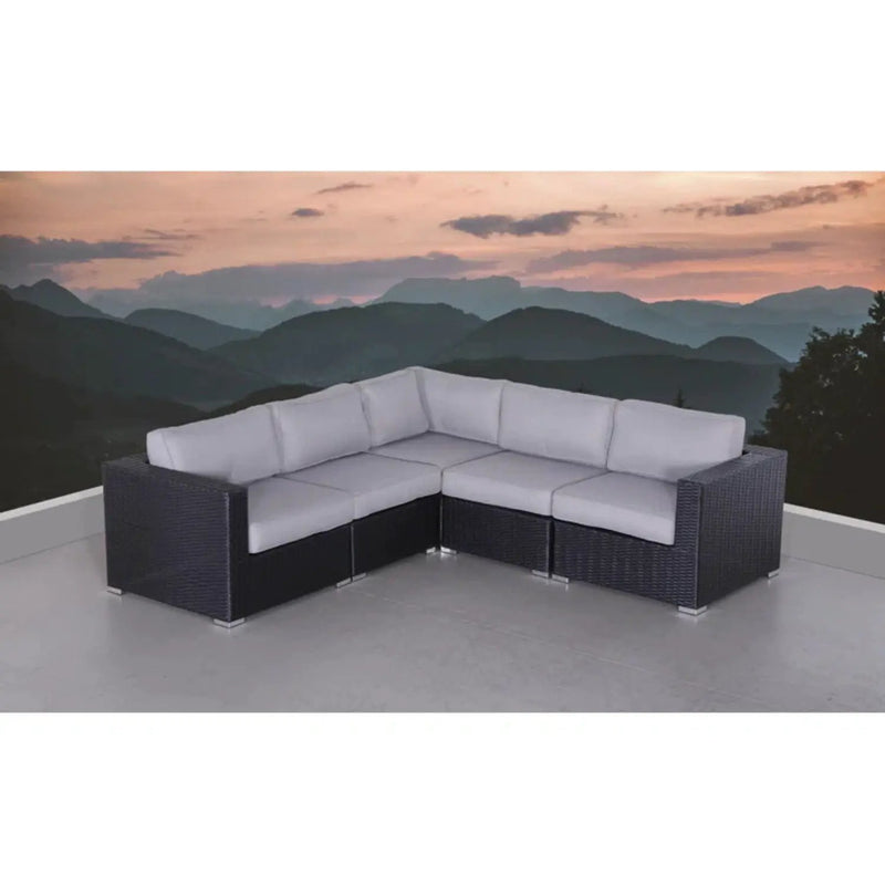 Luxurious Wicker Patio Sectional With Weather Resistant Sunbrella Cushions by HouseOfZazla
