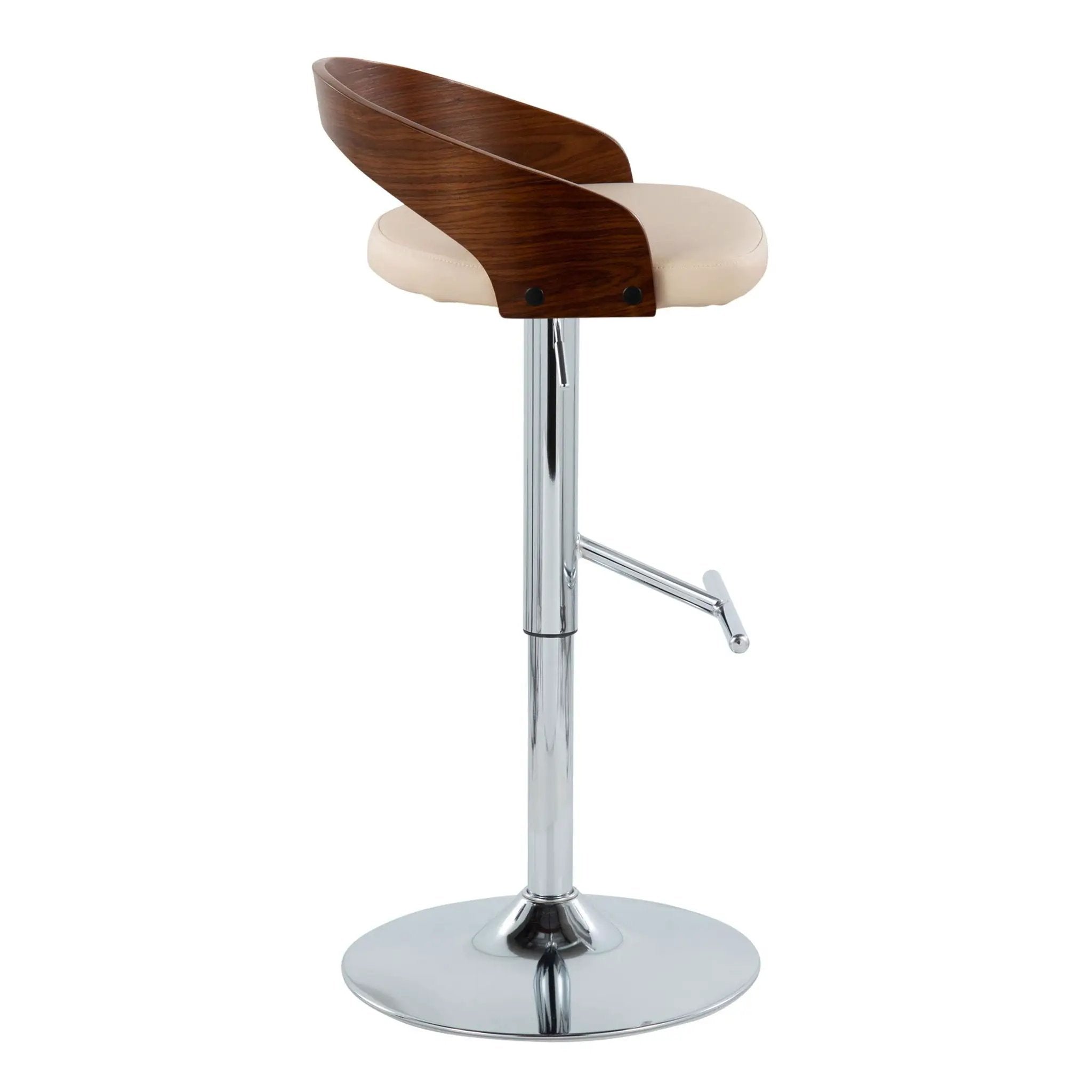 Grotto - Mid Century Modern Adjustable Height Barstool, Swivel With Straight T Footrest (Set of 2) by Unique Piece Furniture