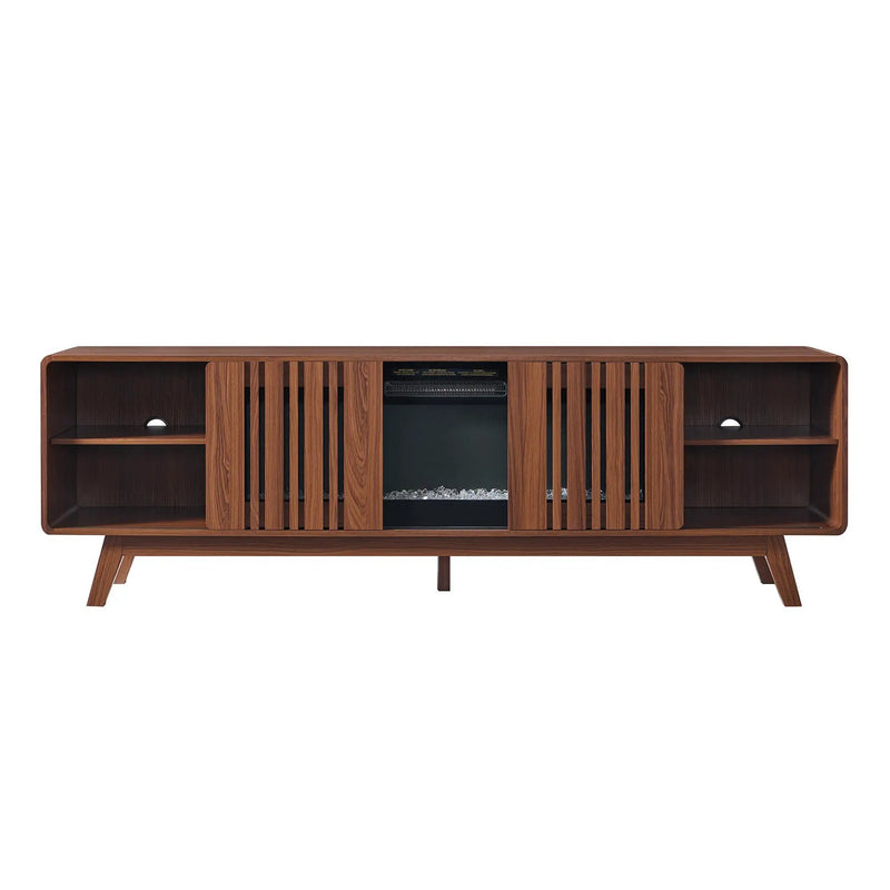 78 Inch Mid-Century Modern Electric Fireplace TV Stand, photo 7 of 10