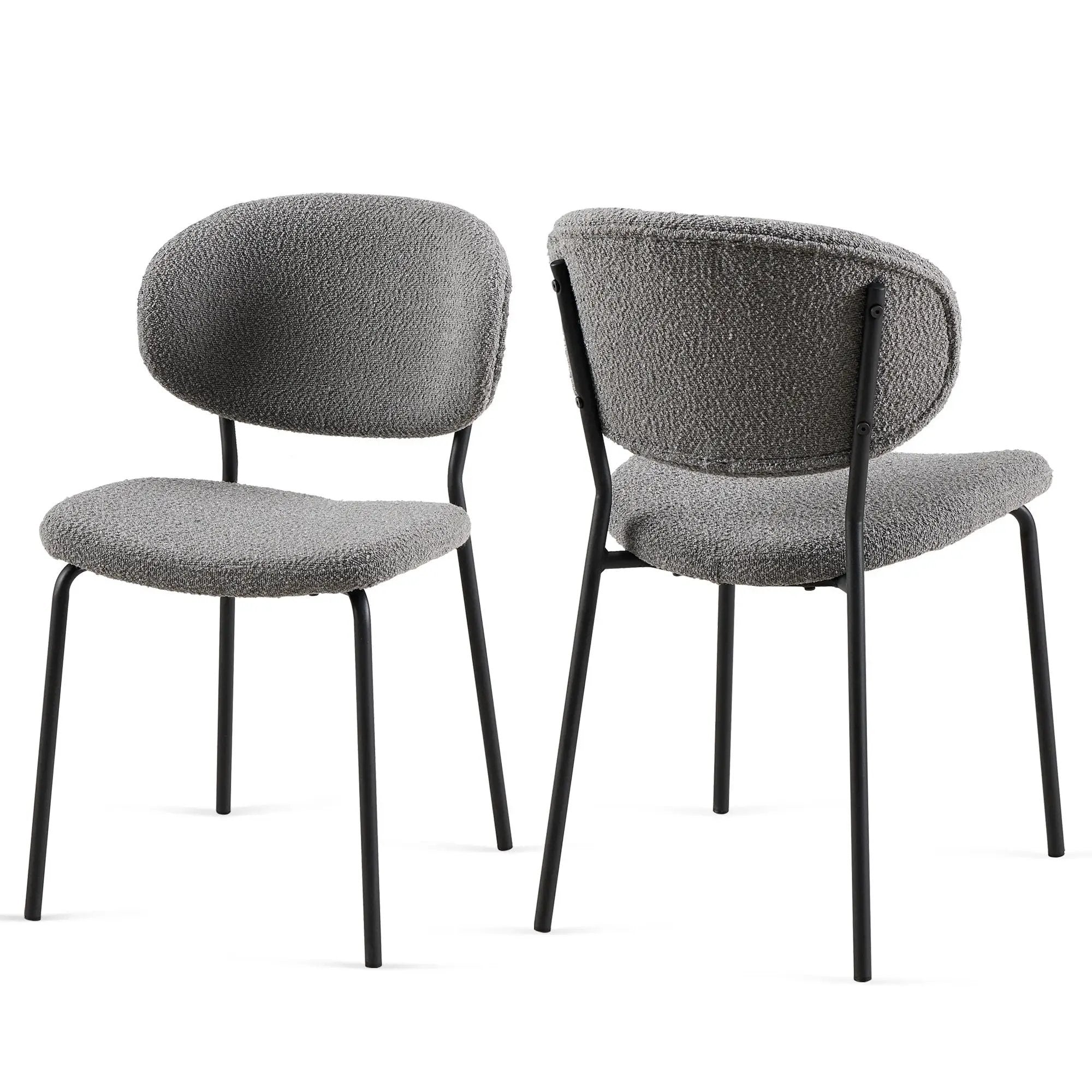 Boucle Dining Chairs, Dining Chairs With Metal Legs For Dining Room, Kitchen, Living Room by HouseOfZazla