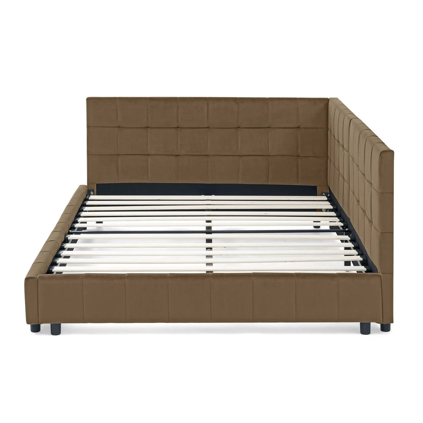 Upholstered Bed Frame With Tufted Backrest And Armrests by HouseOfZazla
