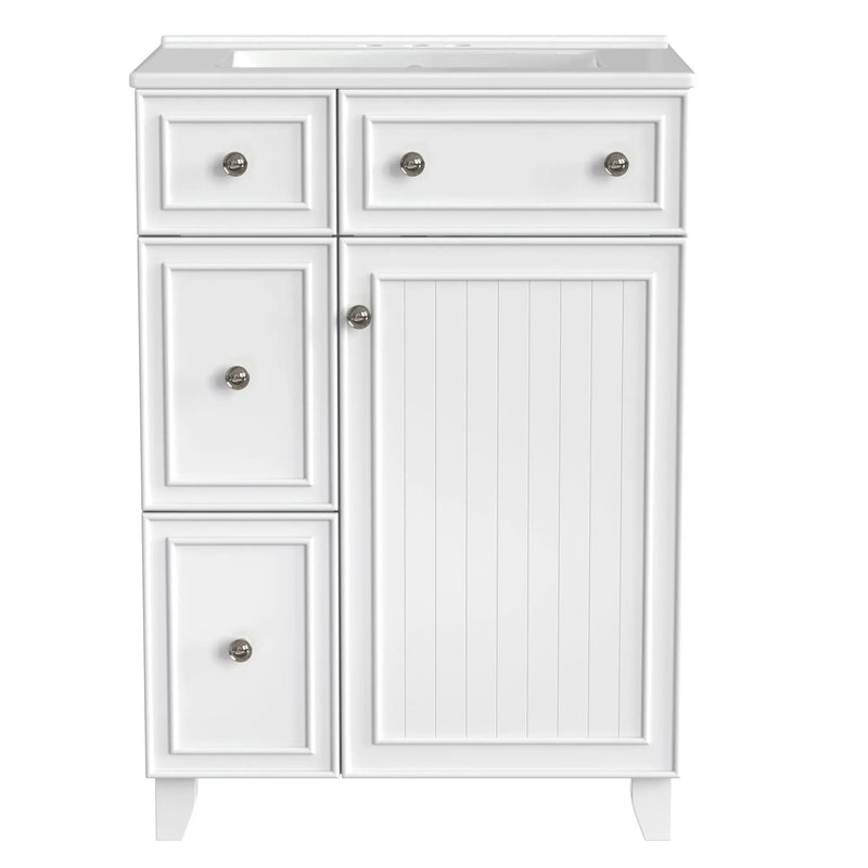 Transitional Style Bathroom Vanity Cabinet With Ceramic Sink by Unique Piece Furniture