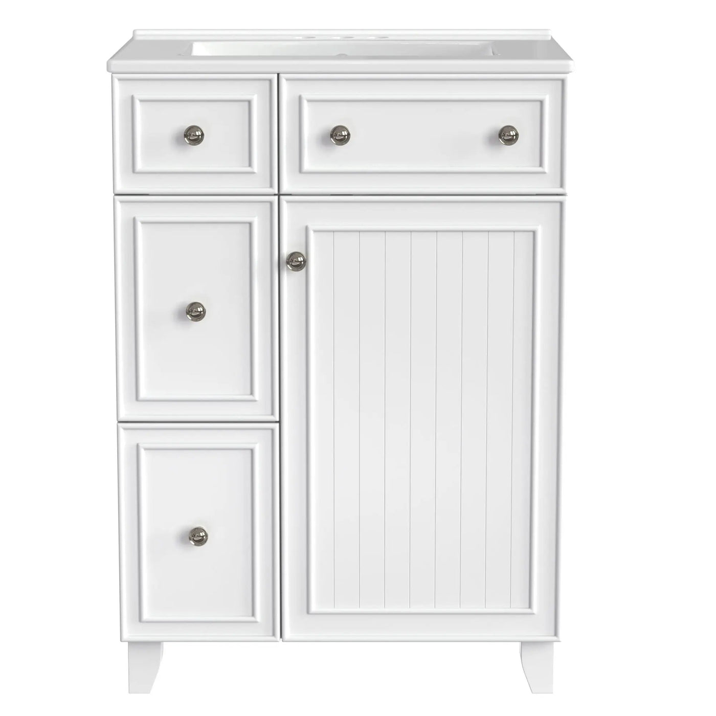 Transitional Style Bathroom Vanity Cabinet With Ceramic Sink by Unique Piece Furniture