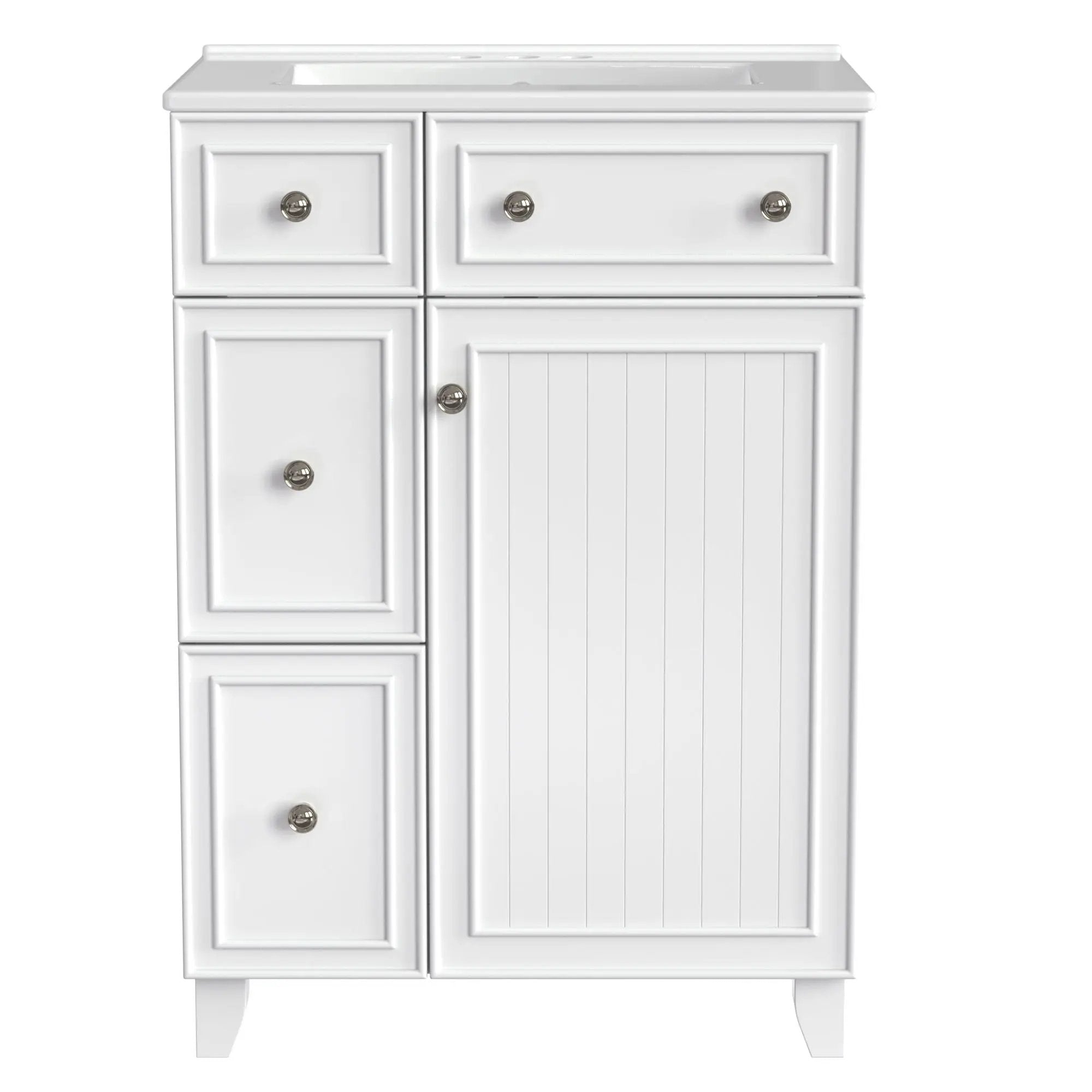 Transitional Style Bathroom Vanity Cabinet With Ceramic Sink by Unique Piece Furniture