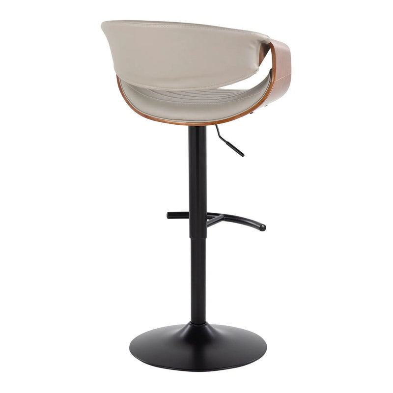 Symphony - Mid Century Modern Adjustable Barstool With Swivel With Rounded T Footrest (Set of 2) by HouseOfZazla