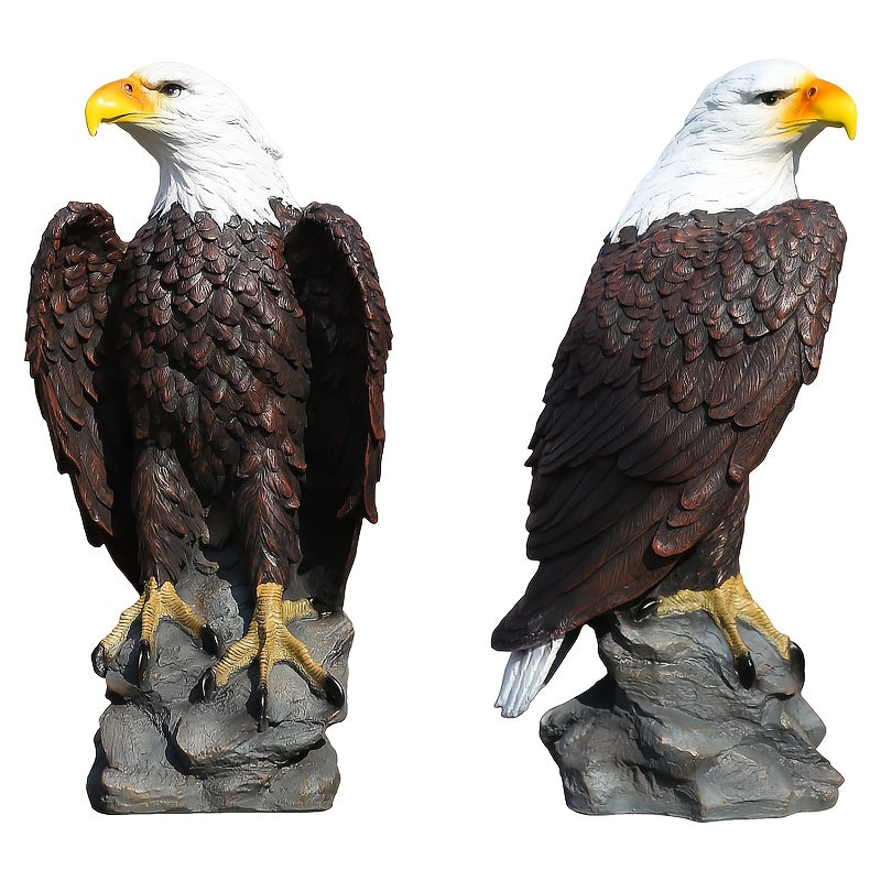 13" H x 24.4" L Large Standing Bald Eagle Garden Statue by HouseOfZazla