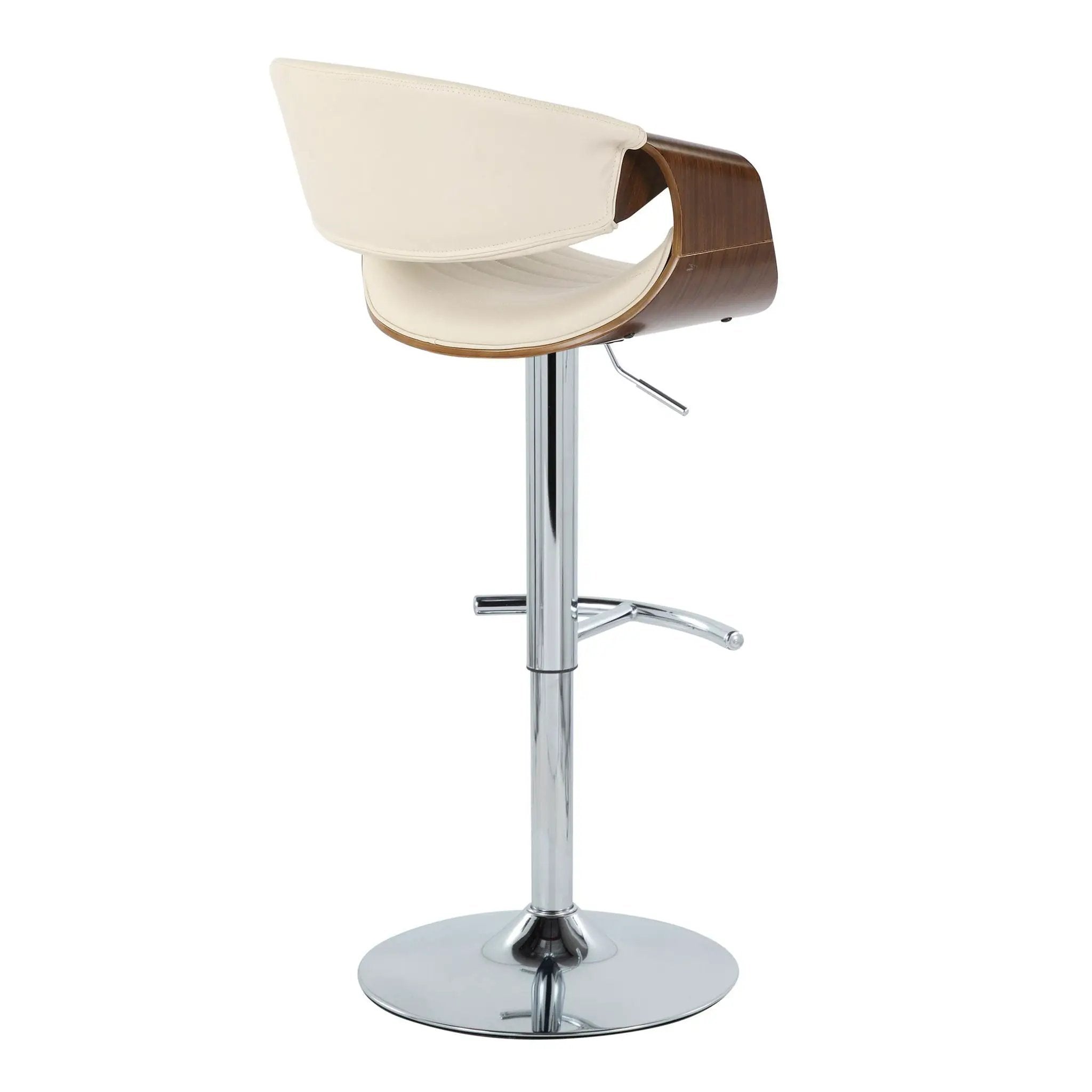 Symphony - Mid Century Modern Adjustable Barstool & Swivel With Rounded T Footrest (Set of 2) by Unique Piece Furniture