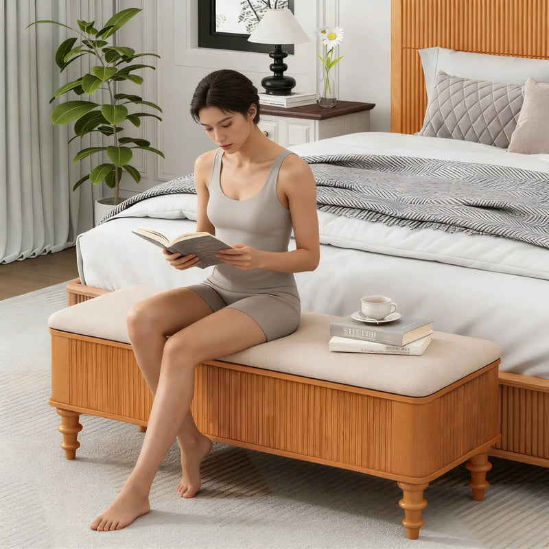50.8-Inch Multi-Functional Storage Ottoman Bench by HouseOfZazla
