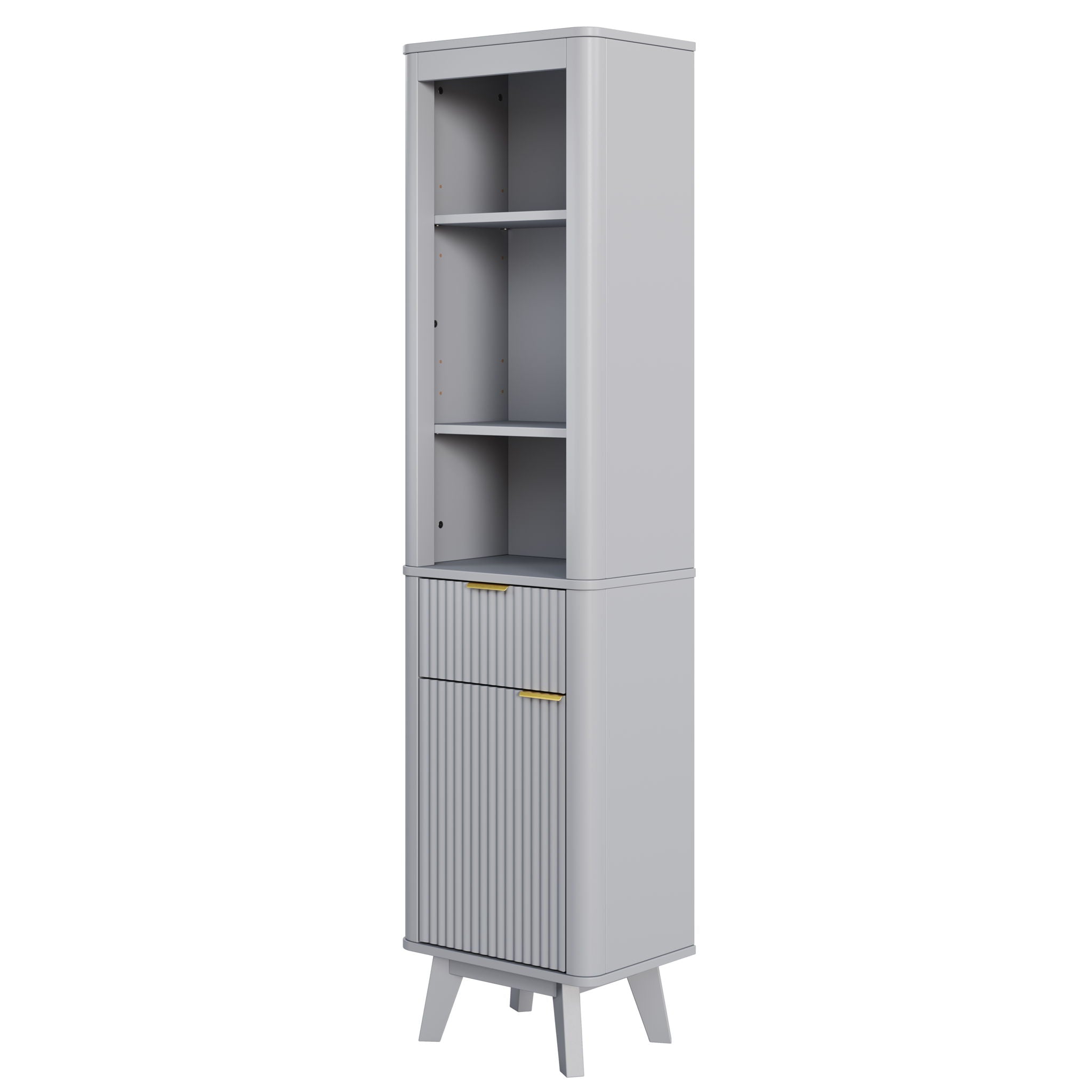 Tall Bathroom Storage Cabinet With Adjustable Shelves And 1 Drawer & Door by HouseOfZazla