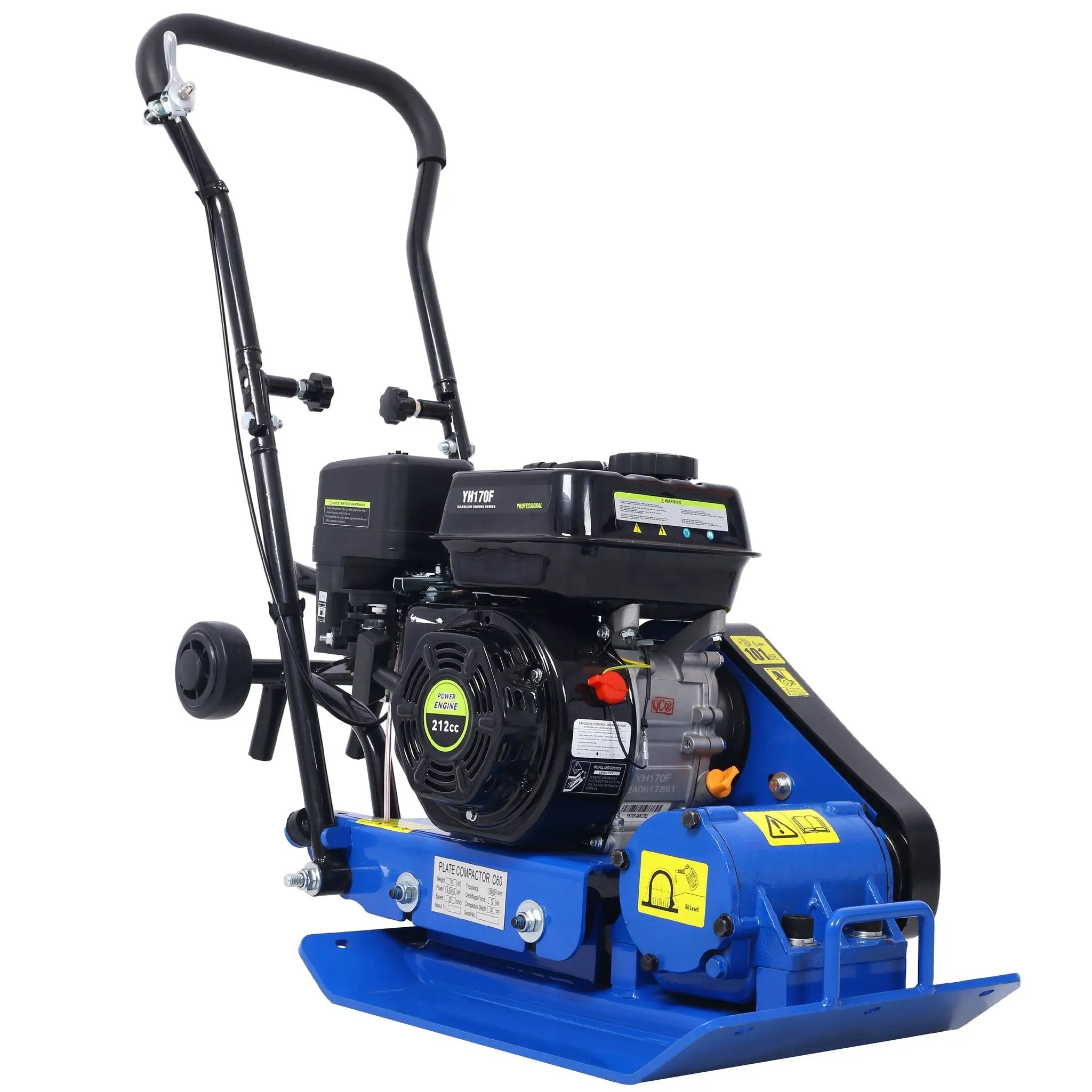 212cc Gas Vibration Plate Compactor with Built-in Wheel by HouseOfZazla
