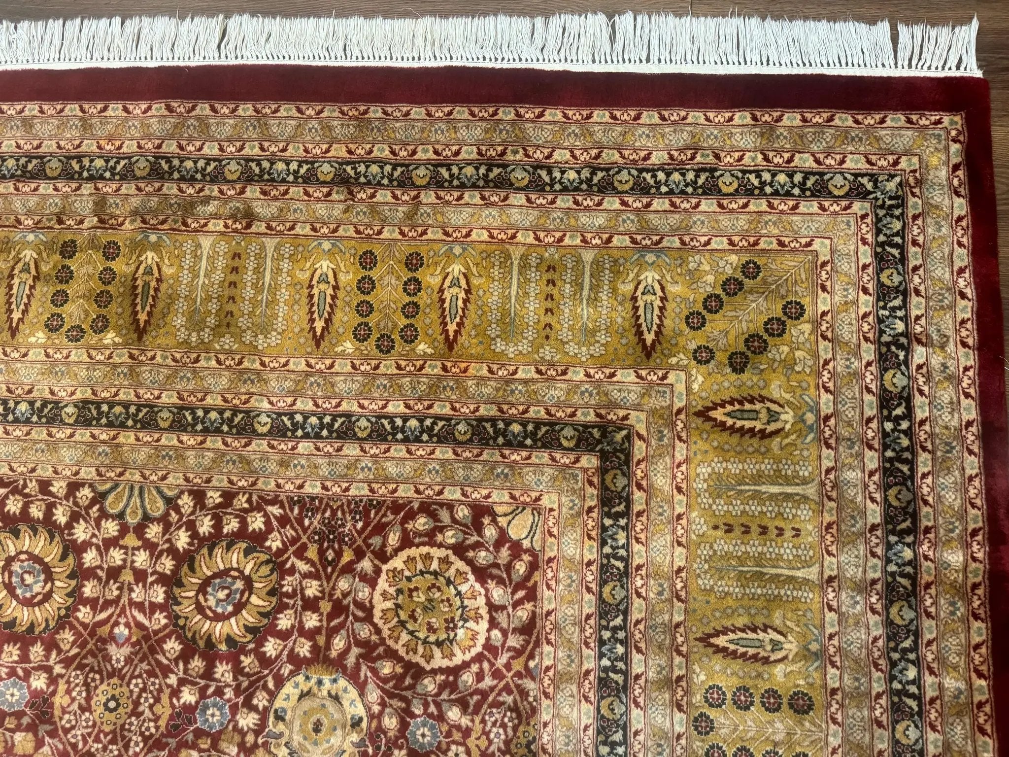 Palace Size Pak Persian Rug 12x15, Brick Red, Allover Pattern, Handmade Oversized Wool Oriental Carpet, Large Area Rug, Fine 225 KPSI by Jewel Rugs