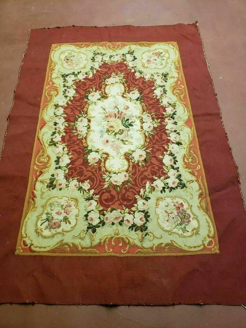 3' X 5' Antique Handmade French Aubusson Weave Savonnerie Needlepoint Rug Nice by Jewel Rugs