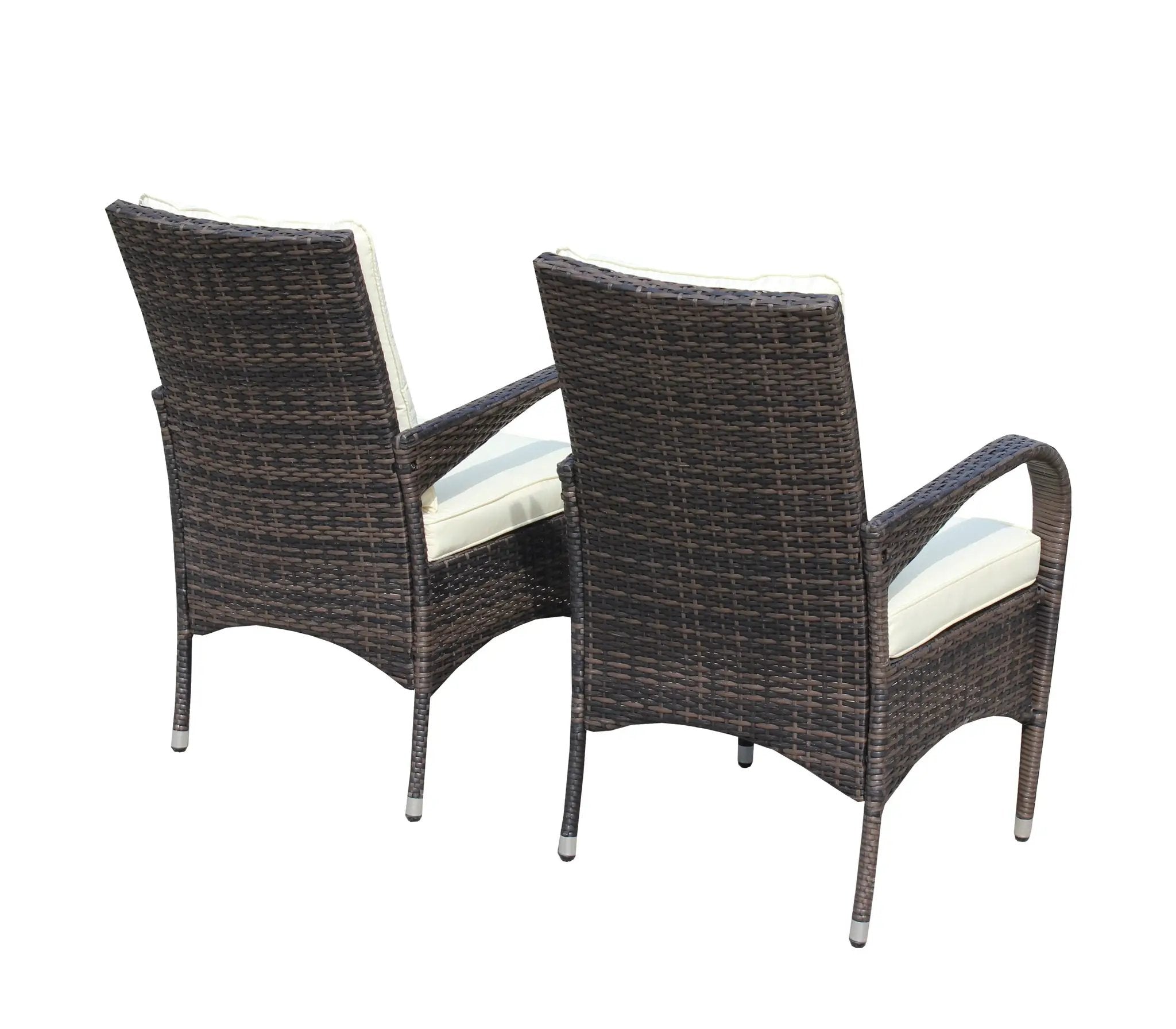 2-Piece Liberatore Dining Chairs with Beige Cushions by HouseOfZazla