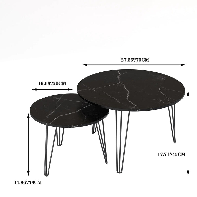 Round Nesting Coffee Table For Living Room (Set of 2) by HouseOfZazla