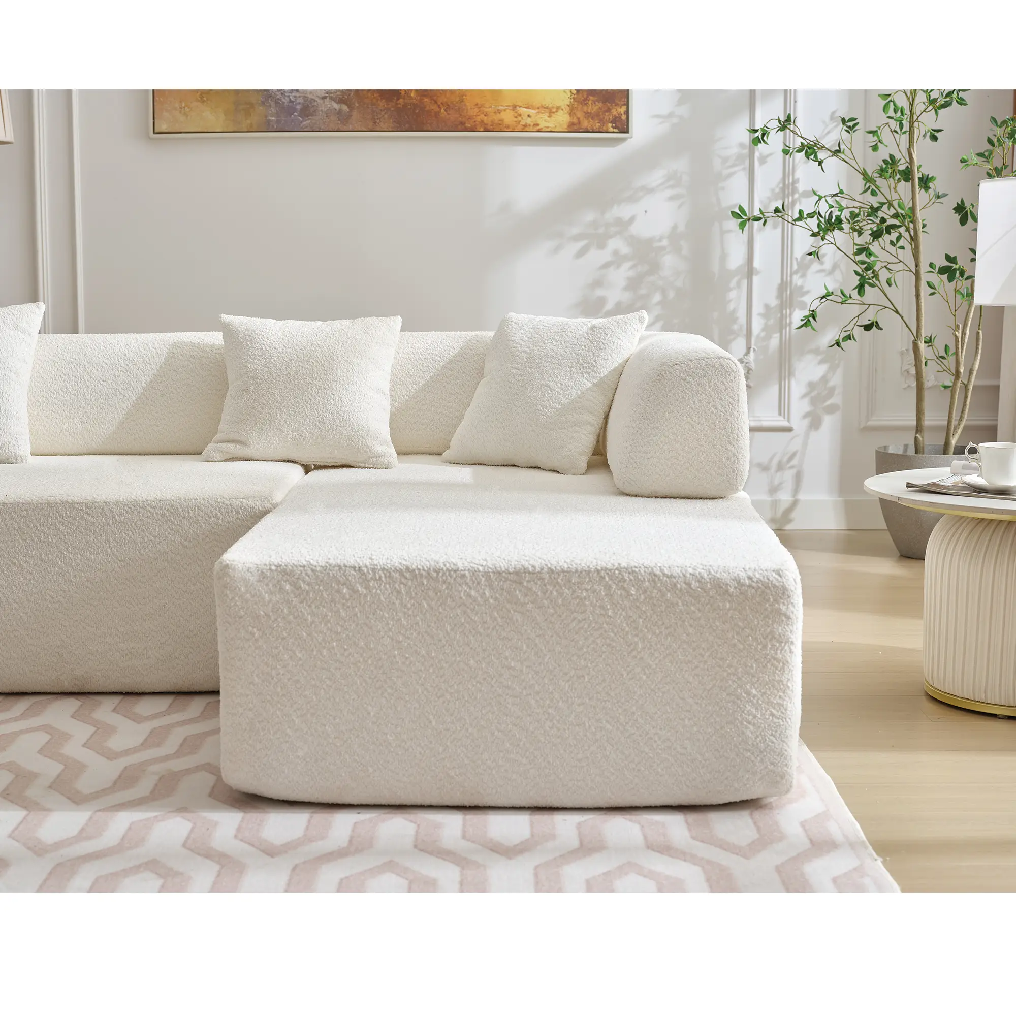 Modern Minimalist 140" L-Shape Couch by HouseOfZazla