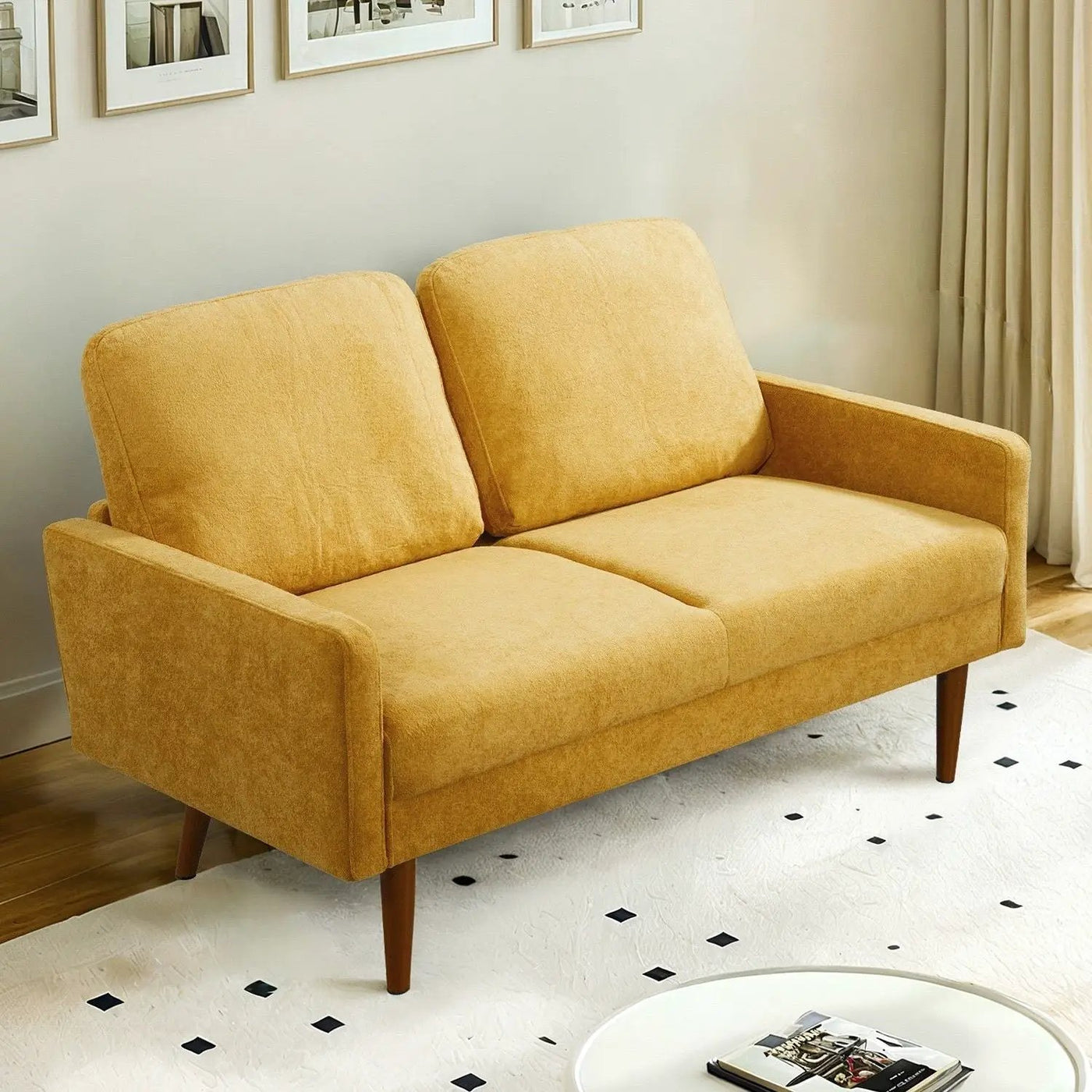 Loveseat Sofa, European Style With Sleek Design, Modern & Vintage Flair, Upholstered 2 Seater Couch by Unique Piece Furniture