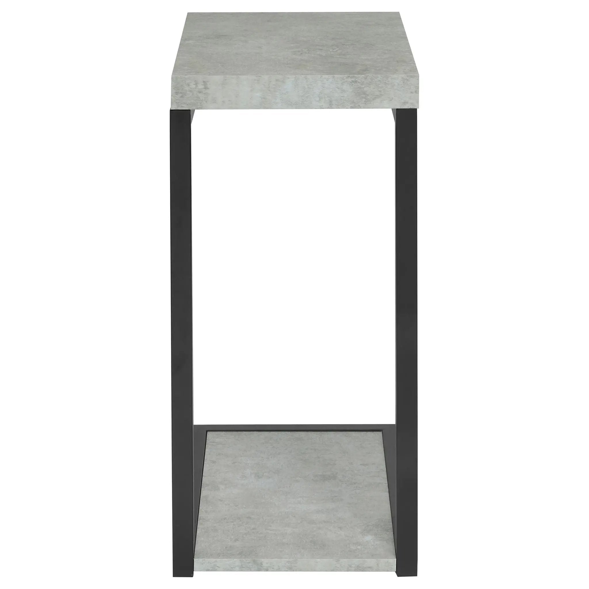 Beck Engineered Wood C-Shape Sofa Side Table Cement by Unique Piece Furniture