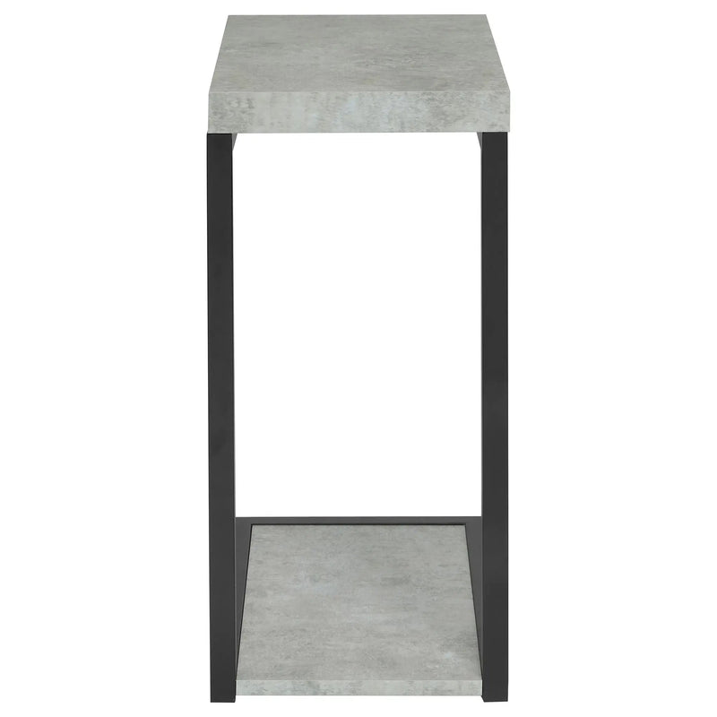 Beck Engineered Wood C-Shape Sofa Side Table Cement by Unique Piece Furniture