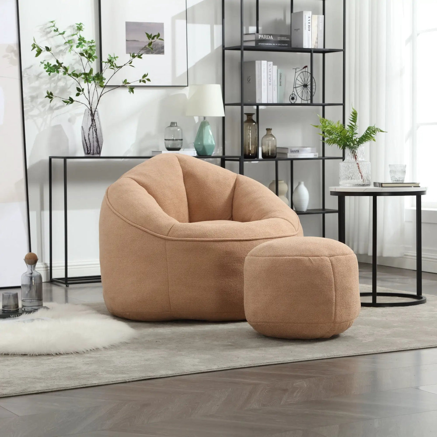 Bedding Bean Bag Sofa Chair High Pressure Foam With Footrest by Unique Piece Furniture