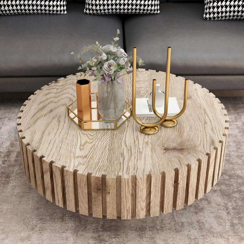 Modern Minimalist Circular Coffee Table 31.4'' by HouseOfZazla