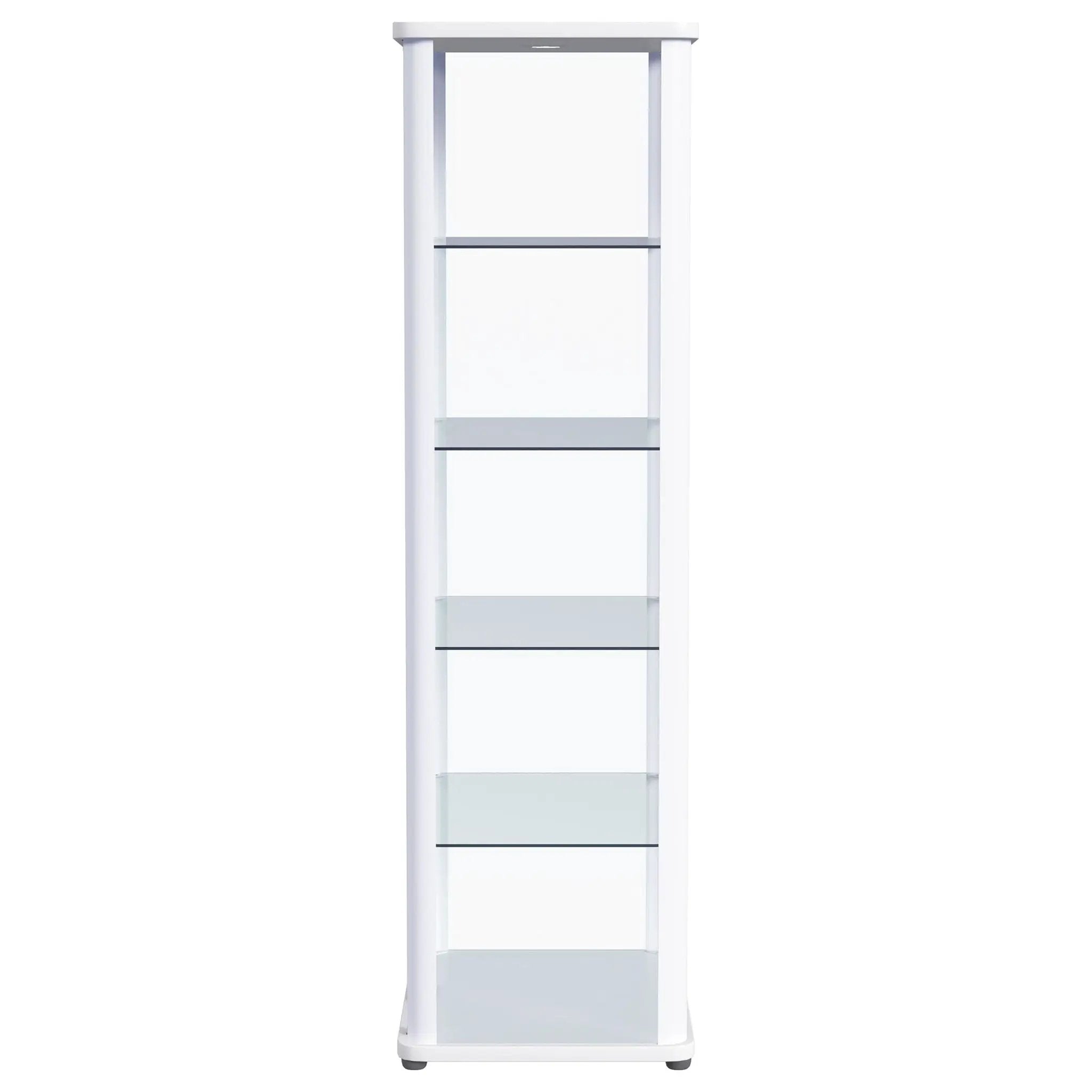 Aero 5-shelf Display Curio Cabinet with LED Lighting White by Unique Piece Furniture
