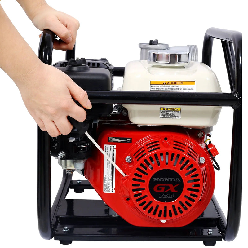 Honda - Gx160 Engine Water Pump 3" 264Gpm With 3In Npt Coupler And 25Ft Flat Hose, Aluminum - Black / Red by HouseOfZazla