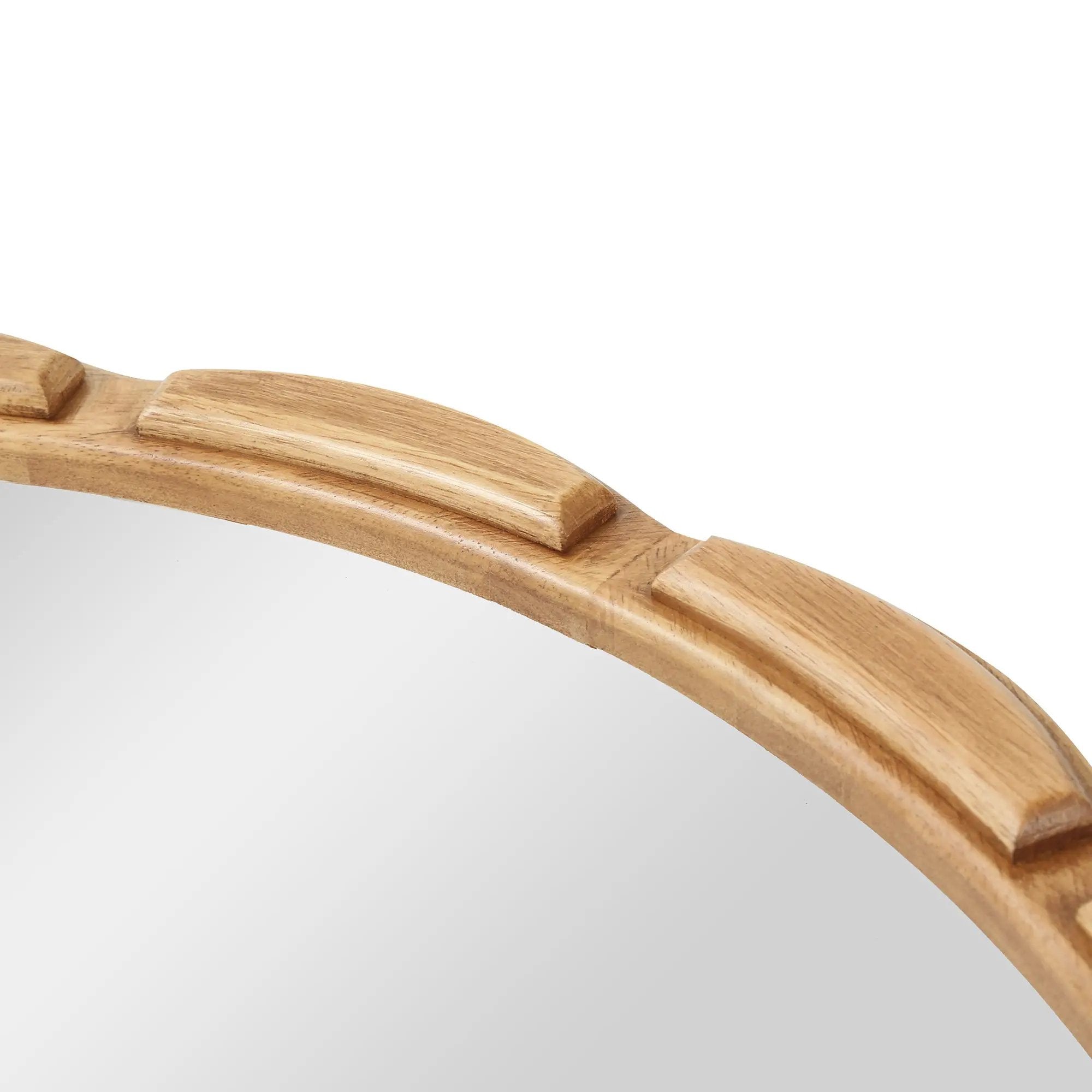 Round Solid Wood Wall Mirror - 31.5" Rustic Farmhouse by HouseOfZazla