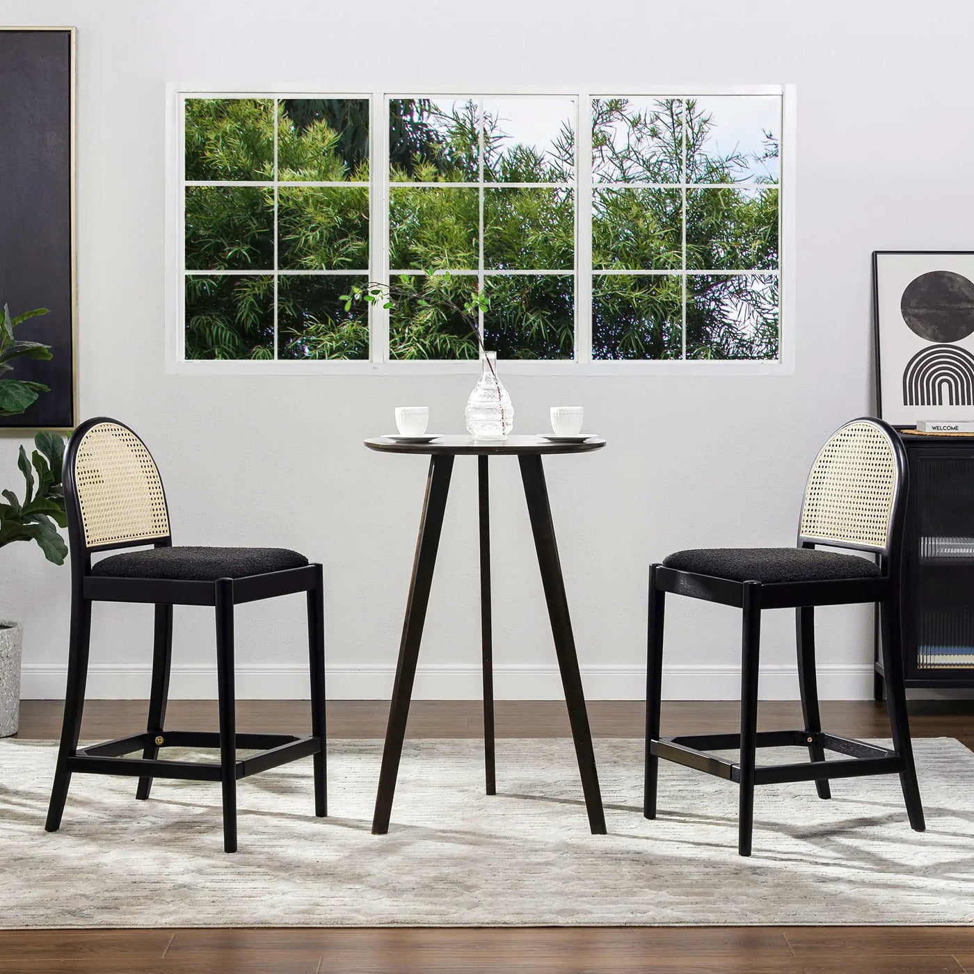 Panama - Curved Back Cane Counter Stool (Set of 2) by Unique Piece Furniture