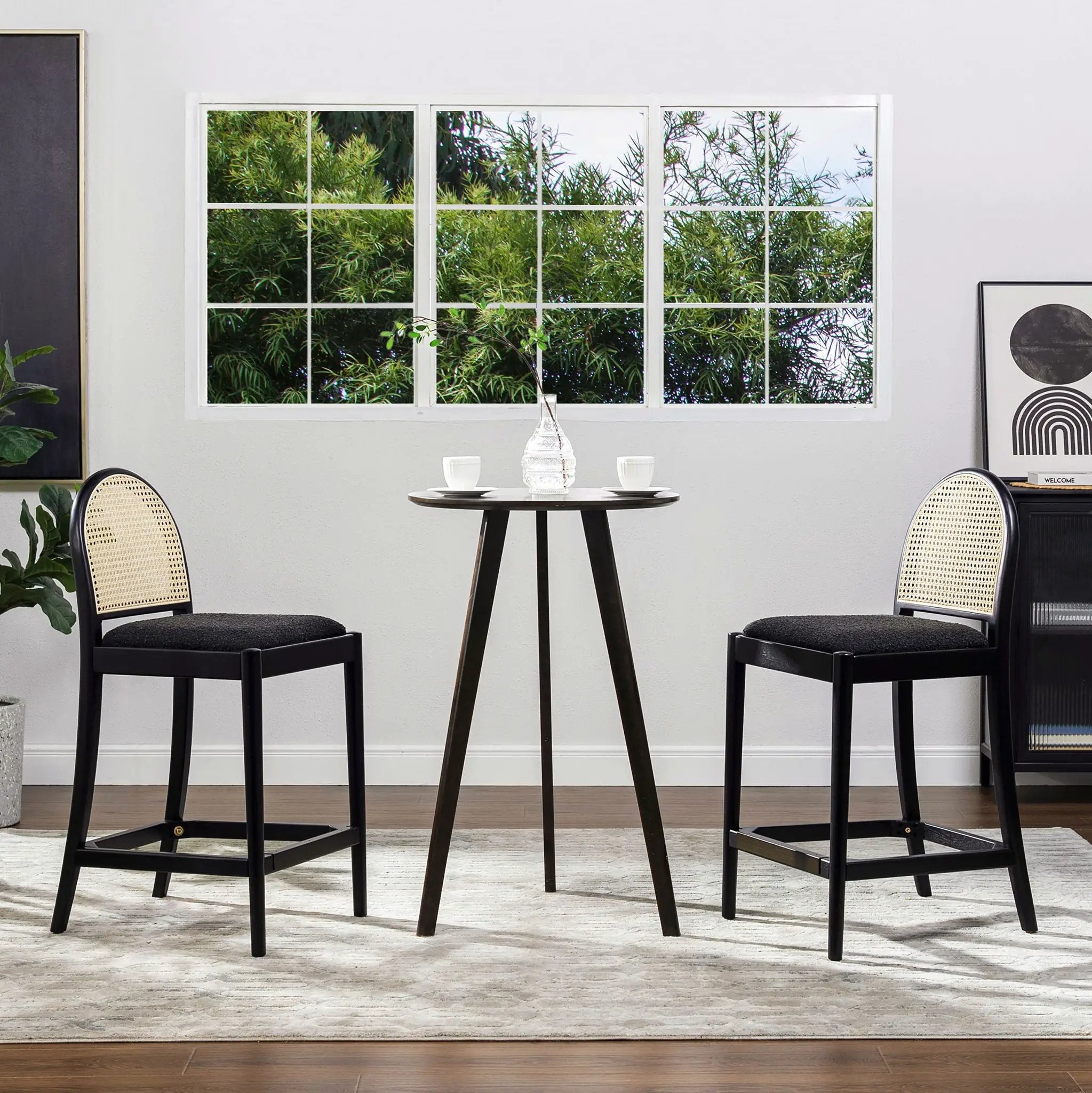 Panama - Curved Back Cane Counter Stool (Set of 2) by Unique Piece Furniture