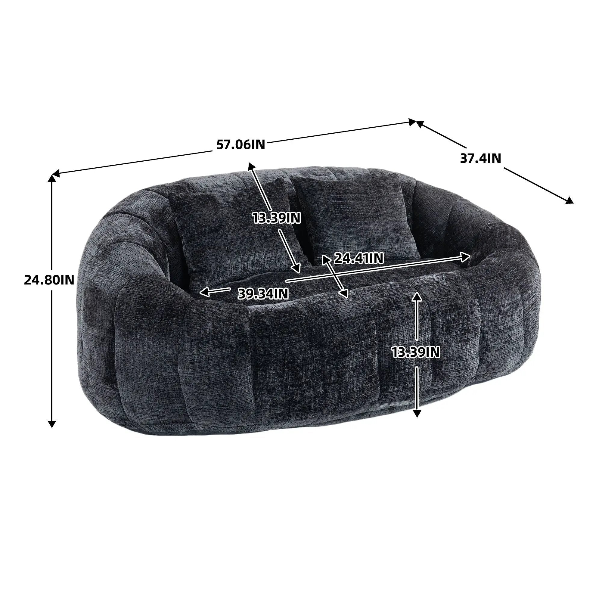 Bean Bag Lazy Sofa, Durable Comfort Lounger High Back Bean Bag Chair Couch by HouseOfZazla