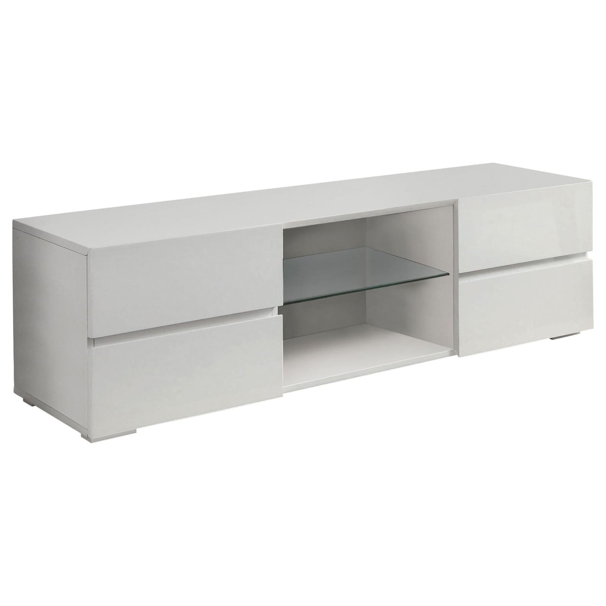 Glossy 4 Drawer TV Console - White by HouseOfZazla