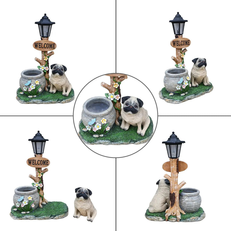Sitting Pug Dog Planter Statue by HouseOfZazla