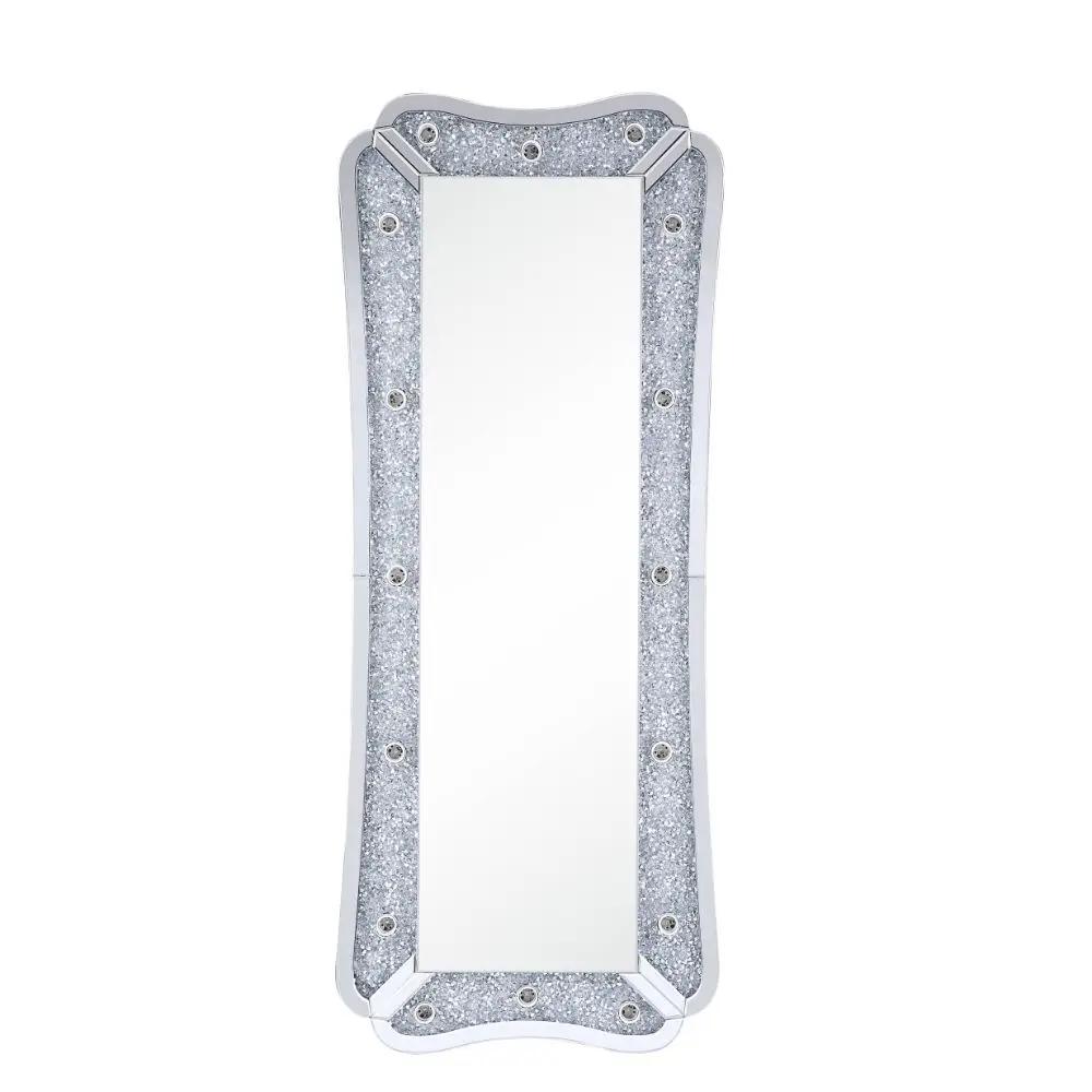 Noralie - 63" Floor Mirror With Faux Diamonds - Mirrored by Unique Piece Furniture