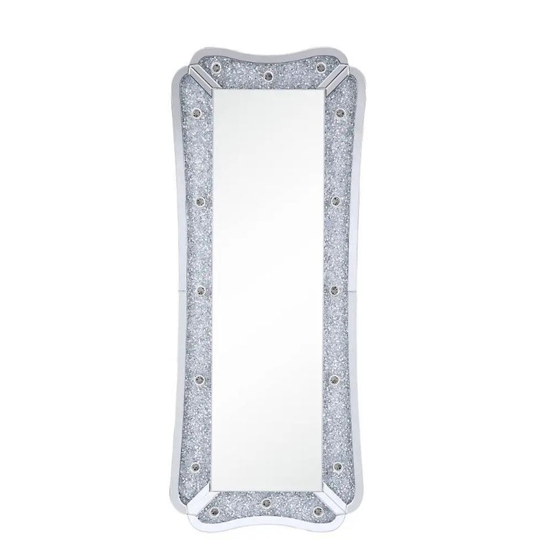 Noralie - 63" Floor Mirror With Faux Diamonds - Mirrored by Unique Piece Furniture