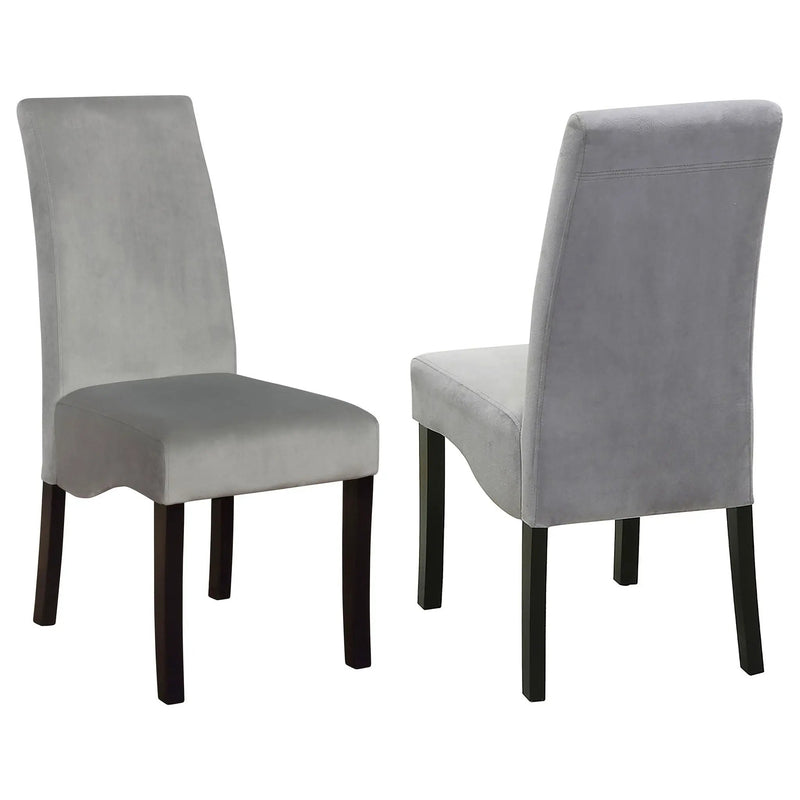 Upholstered Dining Chair Soft Padded Seat And Flared Back Design (Set of 2) - Gray by HouseOfZazla