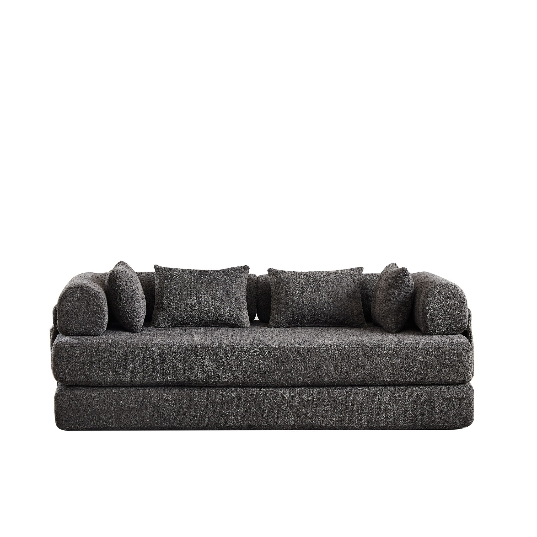 Convertible Sleeper Sofa Bed With Cylindrical Pillow by HouseOfZazla