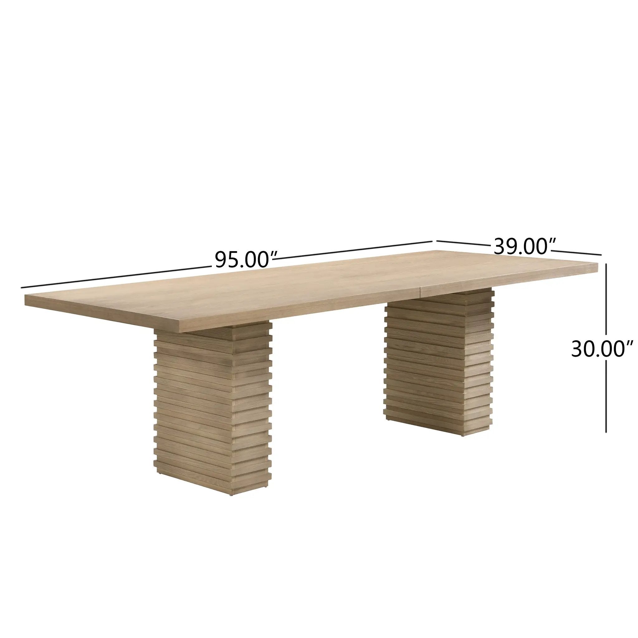 95-Inch Dining Table in Light Ash by HouseOfZazla