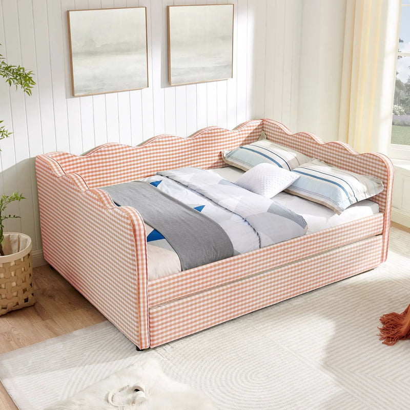 Full Size Cozy Gingham Daybed with Twin Size Trundle by HouseOfZazla