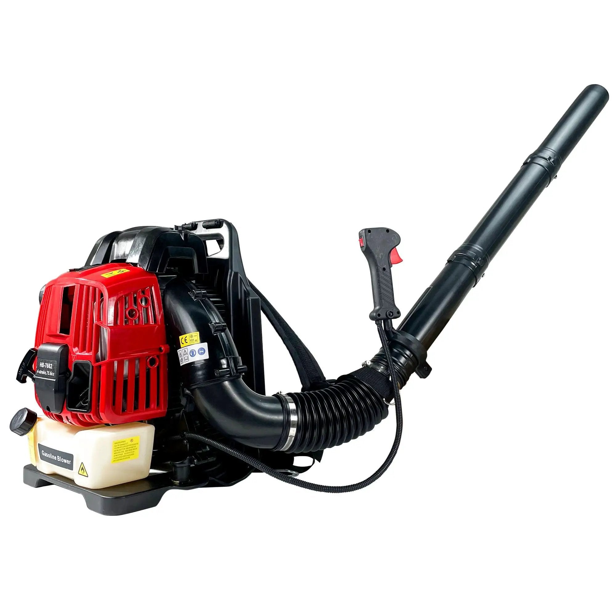 Backpack Gas Leaf Blower, 76Cc, 660Cfm, 200Mph, 4 Stroke Air Cooling Gas Backpack Grass Blower, Snow Blower Epa Compliant - Red by HouseOfZazla