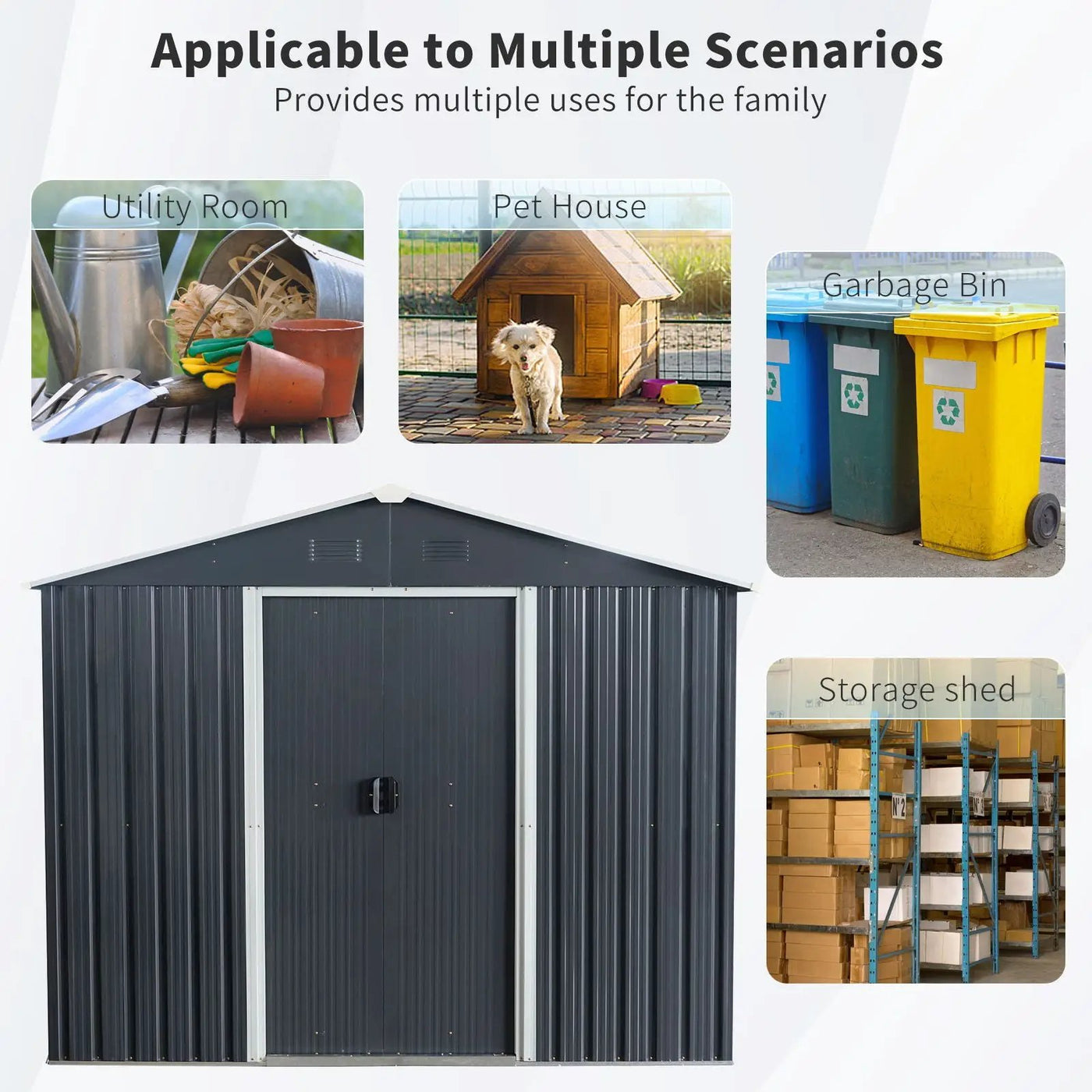 Outdoor Metal Storage Shed With Floor Base by HouseOfZazla