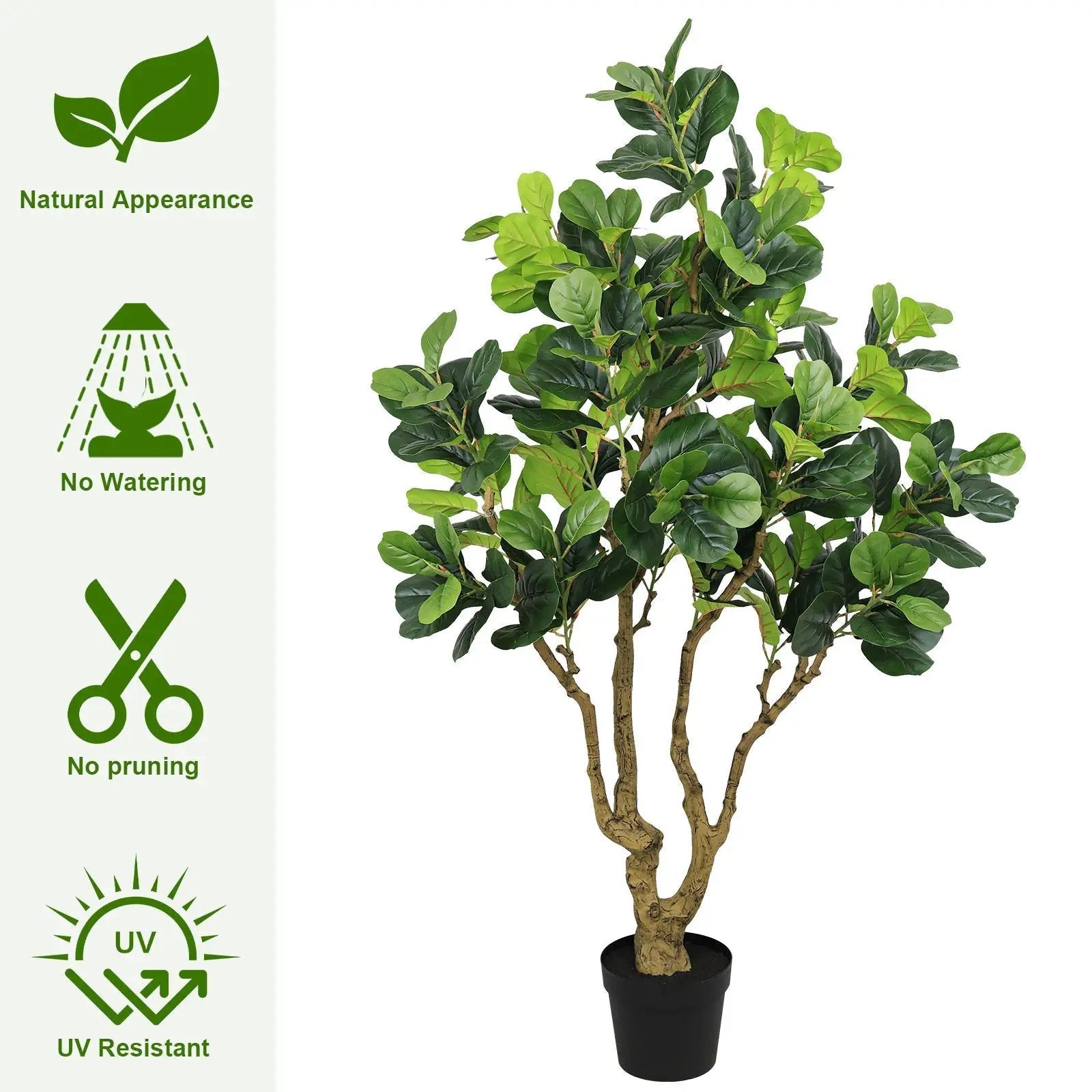 7FT Tall Artificial Banyan Tree Silk Plant – Large Faux Greenery by HouseOfZazla