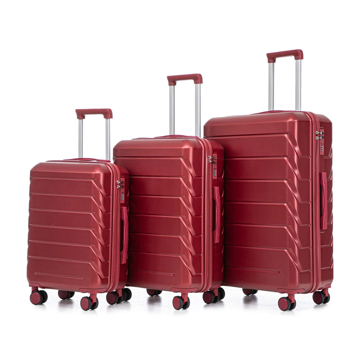 3 Pieces Set 20" / 24" / 28" Spinner Wheel Luggage With Combination Lock by HouseOfZazla