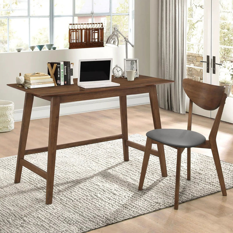 2 Piece Writing Desk Set With Chair - Brown by HouseOfZazla